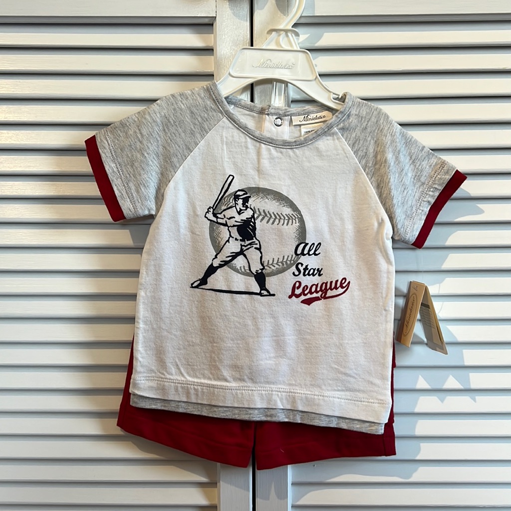 Nwt Baby (12 Mo) Baseball T-Shirt And Short Set